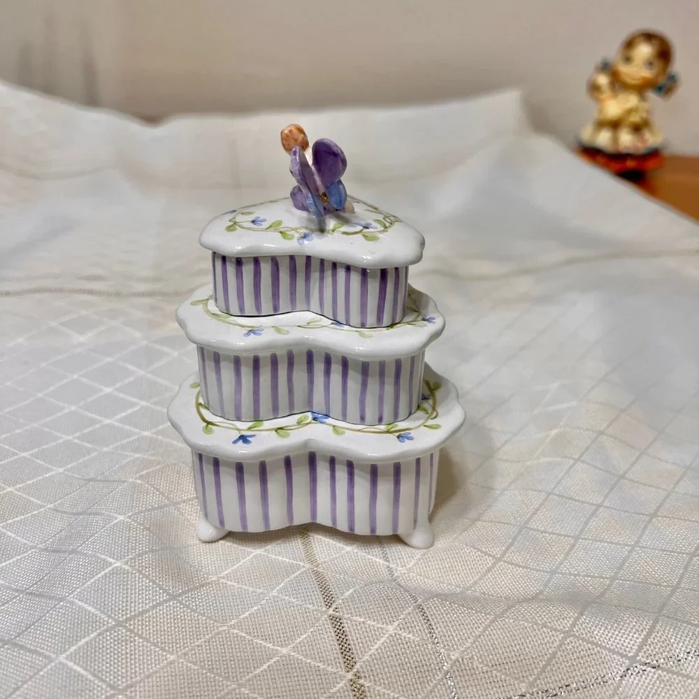 Vintage KHIM Porcelain Trinket Box Jewlery Box